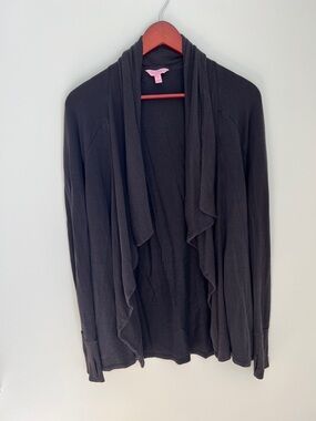 Lilly Pulitzer Black Draped Waterfall Open-Front Cardigan Style# 26126 Size XS